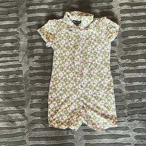 Motel Rocks Green and White Floral Bodycon romper